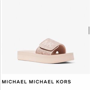*sold* Michael Kors Logo Jacquard Slide Sandal